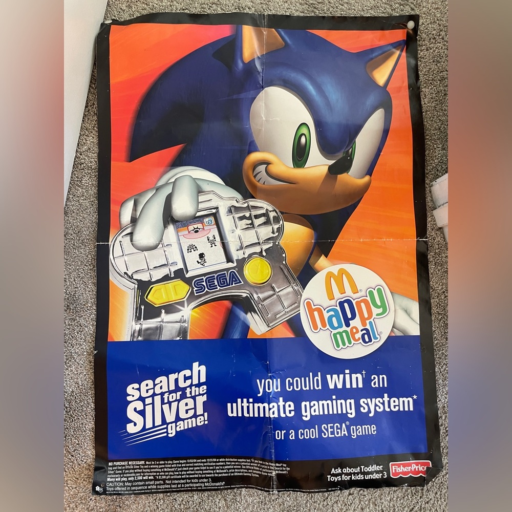 Sega Sonic the Hedgehog vintage poster